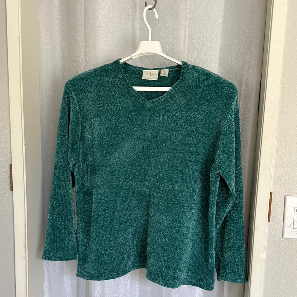 FIRST ISSUE by LIZ CLAIBORNE Women's Green Sweater SZ: 3X